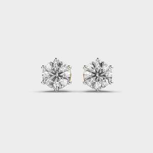 Round Brilliant Diamond Stud <b>Earrings</b> with 925 Sterling <b>Silver</b> Classic Fashion Jewelry for Women Gift - Product Image 6