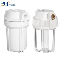 Boîtier de filtre à eau transparent à un étage 5 "x2.5 pour toute la maison avec soupape de surpression et port en laiton de 1/2", 3/4"