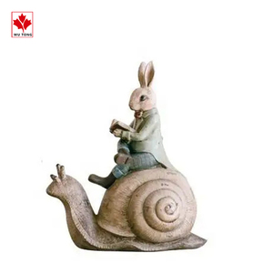 Gran oferta de fábrica, figuritas de conejo de avión volador de arte popular, esculturas de animales de poliresina para artesanías de resina de Pascua - Product Image 1