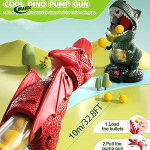 Kinderen Beweegbare Schietspellen Met 2 Luchtpomp Launcher Led Score Record Spray Effect Geluid Dinosaurus Speelgoed Schieten Pistool - Product Image 3