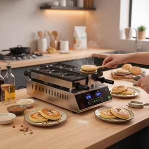 New CookTech Automatic Hotteok <b>Maker</b> Korean <b>Pancake</b> Machine Touch Control Portable Stainless Steel Digital Smart Control Snack - Product Image 3
