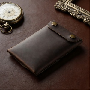 Cartera de Cuero Genuino Vintage, Minimalista y Delgada para Hombre y Mujer, Tarjetero Delgado, Bolsillo para Monedas, Tarjetas de Crédito/Identificación |   Elegante - Product Image 5