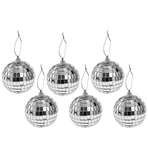 Boules disco en verre argentées de 5 cm, 6 pièces, pour la décoration de l'arbre de Noël et la décoration de la maison et des fêtes - Product Image 5