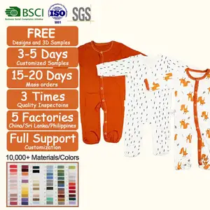 Romper Bayi Kustom 3 Pak 100% Pakaian Bayi Katun untuk Empat Musim Set Pakaian Bayi Piyama Balita Katun