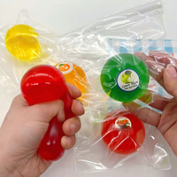 Balle anti-stress à presser 6 cm, sensation gelée fruitée, balle à ventouse, jouet sensoriel pour enfants et adultes, cadeau pour fêtes et événements