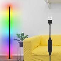 Lampe d'ambiance LED à succès transfrontalier, lampe de sol intelligente, lampe d'angle, lampe d'ambiance pour e-sport avec microphone intégré RGBIC