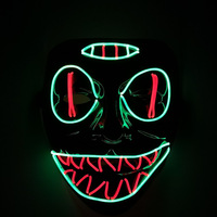 Masques lumineux en PVC pour fête d'Halloween, carnaval, horreur, amusants, accessoires d'ambiance, exclusifs pour la vente transfrontalière à succès