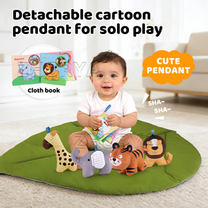 <span class=keywords><strong>Tapis</strong></span> <span class=keywords><strong>d</strong></span>'éveil multifonctionnel en coton lavable pour bébé Zhorya, <span class=keywords><strong>tapis</strong></span> de jeu pour le temps sur le ventre, forme de feuille verte - Product Image 3