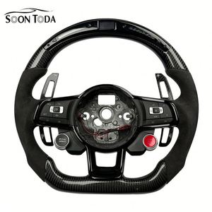 Volant de course modifié en fibre de carbone et suède noir pour <span class=keywords><strong>Audi</strong></span> A4 43 46 Rs3 Rs4 Rs5 Rs6 Rs7 R8 <span class=keywords><strong>R9</strong></span> A3 A5 A6 A7 S3 S5 Q5 Q7 - Product Image 1