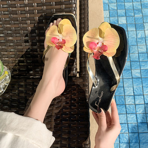 Sandalias Francesas Elegantes para Mujer 2026, Diseño de Orquídea y Mariposa, Chanclas de Playa, Moda de Verano - Product Image 5