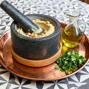 ชุดครกและสากหินแกรนิตธรรมชาติขนาดใหญ่พิเศษ พร้อมฐานไม้กันรอยขีดข่วน ตัวอย่างสินค้า - Product Image 1