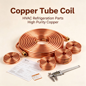 Tube en <span class=keywords><strong>cuivre</strong></span> ACR pour système de climatisation et de réfrigération, tube en <span class=keywords><strong>cuivre</strong></span> <span class=keywords><strong>recuit</strong></span> à l'état souple 1/4" 3/8" 1/2" - Product Image 1