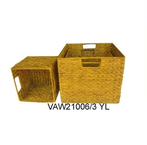 Eco-Friendly Vintage <b>Rectangle</b> Water Hyacinth Woven <b>Storage</b> <b>Baskets</b> Organizer From Vietnam - Product Image 5