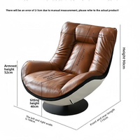 Chaise de canapé en cuir simple haut de gamme pour salon et balcon, fauteuil de loisirs inclinable pour designer