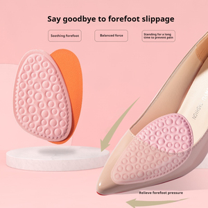 Demi-semelles pour chaussures à talons hauts pour femmes, <span class=keywords><strong>semelle</strong></span> antidérapante pour le soulagement <span class=keywords><strong>de</strong></span> la douleur, coussinets pour orteils ronds, 2 pièces - Product Image 3