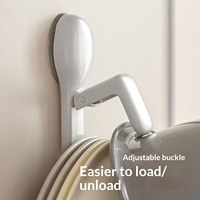 LANZYLO ODM Crochet de suspension à ventouse pour lavabo en plastique ABS, sans perçage, forte capacité de charge, sans traces, modèle suspendu pour salle de bain 72426