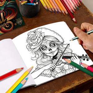 Carnets de coloriage pour adultes à faible MOQ, service d'impression de logo personnalisé, livre d'art-thérapie pour amis, famille, librairies et vendeurs en <span class=keywords><strong>ligne</strong></span> - Product Image 2