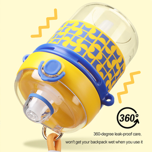 UZSPACE Bouteille d'eau de sport de haute qualité en plastique Tritan Tristan sans BPA avec couvercle en paille pour enfants filles - Product Image 1