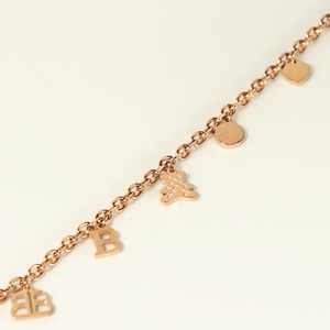 <b>Cute</b> Women Rose Gold Plated Bracelet <b>Bear</b> Heart Letter Round Disc Charms Adjustable Fashion Accessory - Product Image 2