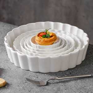Plato para Tartas de Cerámica Eastern Rock, Resistente a Altas Temperaturas, Molde para <span class=keywords><strong>Hornear</strong></span> Duradero para Uso Doméstico, Seguro para Comida Occidental, Dim Sum, Plato Hondo - Product Image 4
