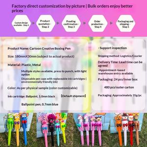 Christmas Series Funny Boxing Cartoon Little Elk High-Value Cute Pupil Stress Relief Ballpoint Pen for Office &amp; School <strong>Use</strong> - Product Image 2