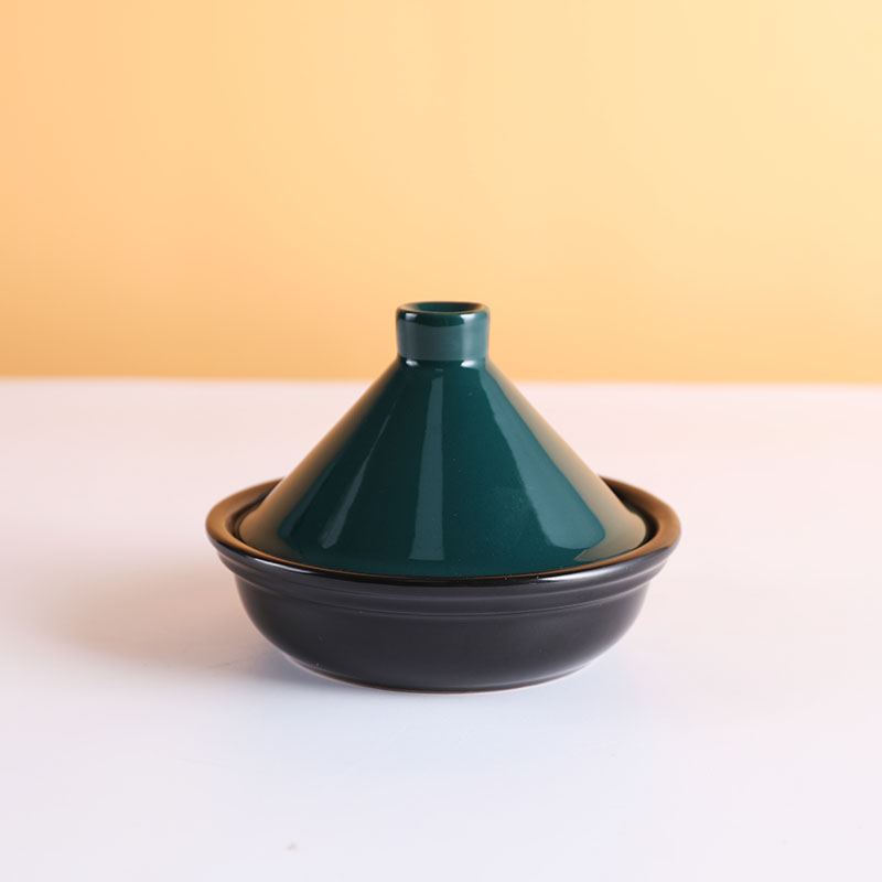 Tagine En Céramique Fait Main 12 Pouces - Motif Floral Peint - Compatible Induction Gaz électrique