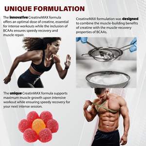 Creatine Gummies 5000mg Creatine Monohydraat 1000mg BCAA's per portie - Kauwbaar, vegan, suikervrij, gemengde bessensmaak - Product Image 4