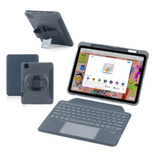 La funda indestructible para iPad: Carcasa resistente con teclado, correa de mano y rotación de 360° °   Soporte y armadura a prueba de golpes - Product Image 1