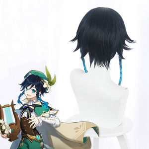 Peluca de <span class=keywords><strong>Cosplay</strong></span> Ainizi de 45 cm con Doble Trenza, Nueva Llegada de <span class=keywords><strong>Venti</strong></span> de Genshin Impact para Chicas - Product Image 6
