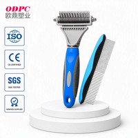 Râteau de toilettage pour animaux de compagnie, kit de peignes à dents longues rotatifs à double rangée pour chiens et chats à poils épais, démêlage et élimination des poils morts, vente en gros OEM