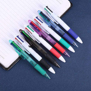 Stylos à bille en gros pour l'école et le bureau, stylos à bille en plastique blanc les moins chers, encre 4 couleurs, avec impression de logo personnalisé - Product Image 2