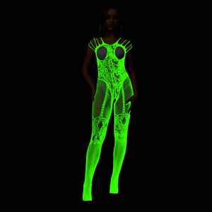 Europäischer Stil Schlankmachendes Fluoreszierendes Nachtlicht-Kleid Netzartiger Einteiler Sexy Dessous Bodystocking Pole Dance-Bekleidung für Frauen - Product Image 5