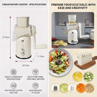 Verstelbare 5 Messen Roestvrijstalen Handmatige Snijmachine Kaas Rasp Groente Mandoline Shredder Cutter Multifunctionele Aardappel Metaal