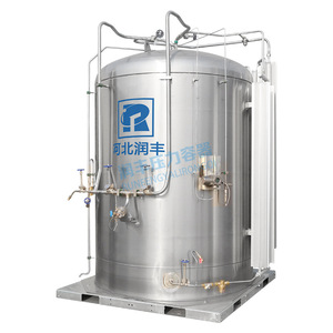 Tanque criogénico de acero inoxidable con aislamiento al vacío, recipiente a presión de alto nivel de seguridad para almacenamiento de oxígeno líquido y nitrógeno. - Product Image 4