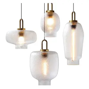 Nieuwe Led Nordic Eenvoudige Luxe Glazen Hanglamp Designer Restaurant Bar Gedecoreerd Moderne Kroonluchter Lamp