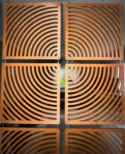 Panneaux de séparation de pièce suspendus en bois de teck moderne et contreplaqué de <span class=keywords><strong>bouleau</strong></span>, découpés CNC, écran d'intimité semi-transparent, finition peinte de qualité supérieure - Product Image 5