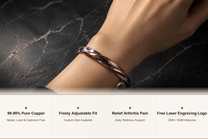 Brazalete Trenzado Hecho a Mano, Unisex, Ajustable, Alivio del Dolor de Artritis, Venta al por Mayor, Joyería Personalizada, Tendencia, Tercera Marca - Product Image 2