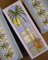 Boîte Cadeau Personnalisée en Papier pour Pâtisseries, Noix, Dattes, Chocolats et Bonbons, Motif Palmier, Luxe Ramadan, pour Snacks