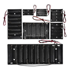 10X1.5V Zwart Plastic Aa UM-3 Batterijhouder Doos Opslag Met Zwart Rood Lood Draad Of 9V Batterij Snap Connector - Product Image 6