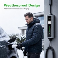 Station de recharge portable avec écran de 1,8 pouce et câble de 5 mètres, courant réglable 32A, chargeur EV portable 7 kW