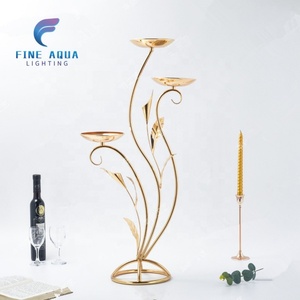 Mesa de metal de color dorado, soporte de flores, centro de mesa para decoración de bodas, soporte de exhibición floral de metal dorado - Product Image 5