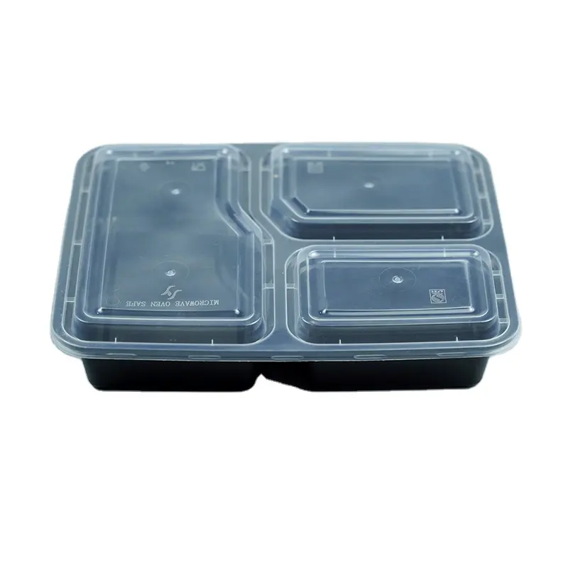 Disposable 2 3 Compartment PP Reusable School kid Plastic Microwaveable Food Container Take Away Lunch Box