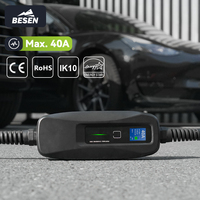 Kotak pengisi daya kendaraan listrik komersial portabel pabrik BESEN pengisi daya 8.8kW EV dengan garansi 2 tahun kotak AC fase tunggal