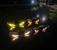 Lampe LED Solaire Anti-Collision pour Vitre Arrière de Voiture, Effet Œil de Diable, Induction Dynamique, Lumière d'Ambiance Automobile