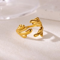 Nouvelle Bague Ouverte Grande Fleur en Acier Inoxydable, Design Original, Style Hip Hop, Bagues de Phalange, Bijoux Indiens, Vente en Gros IndiaTGJZ4694