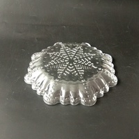 Plateau en verre à motif flocon de neige avec plateau en verre perlé pour décoration de noël