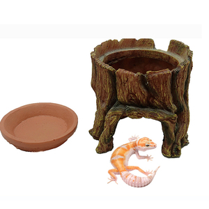 Caverne cachette écologique en résine et céramique Bothwinner pour amphibiens et reptiles, design souche d'arbre - Product Image 2
