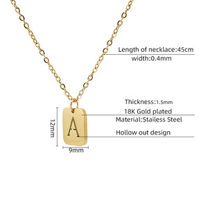 ZOGXIN Letter Necklace Gold Silver Stainless Steel Pendant Alphabet Charm For Women Everyday Wear - Product Image 2