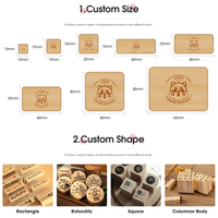Ensemble de tampons en bois, petit tampon personnalisé avec logo, tampon en bois à impression manuelle, tampon encreur à motifs pour enseignants et enfants
