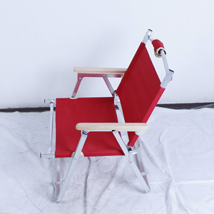Silla de director de aleación de aluminio 55x53x61cm Silla de jardín plegable Roja - Product Image 1